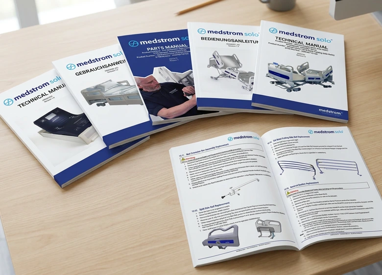 A selection of Medstrom Technical Manuals produced by Orchid.